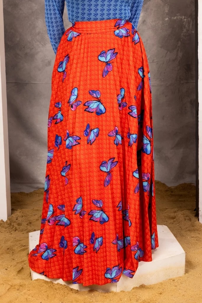 2207 Butterfly Print Skirt